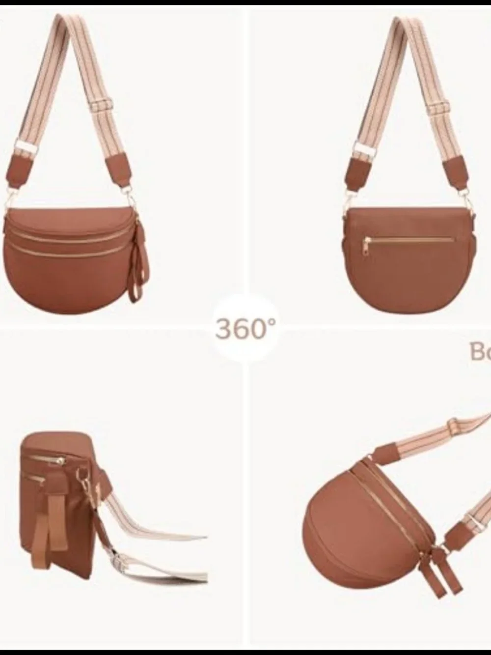 PU Leather Crossbody Sling Bag Bum Bag Travel Purse Adjustable Strap